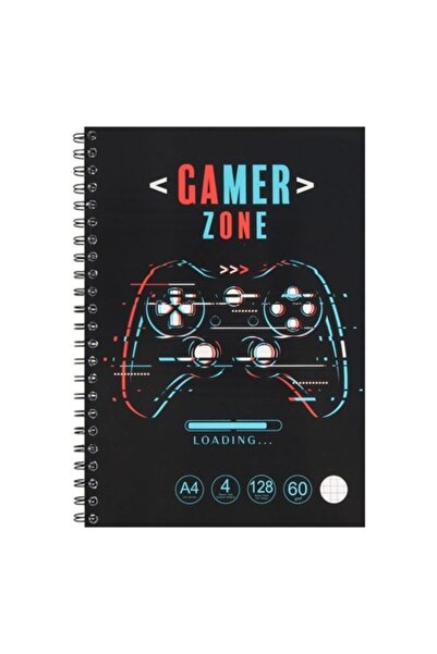 ANTBRO A4 Math Notebook with Black Gaming Cover – 4 Subjects, 128 Sheets –