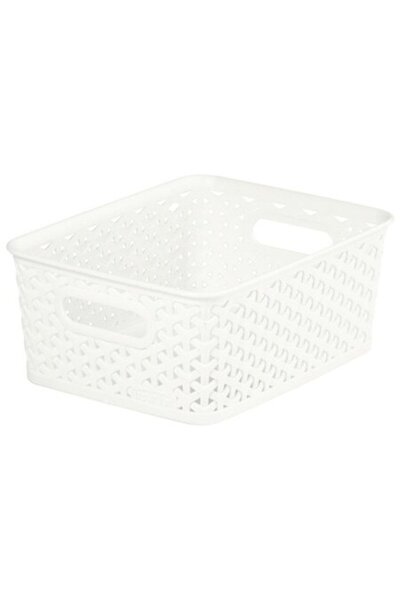 ANTBRO storage box, rattan pattern, white, 4 L, 25.5x19.6x10.2 cm