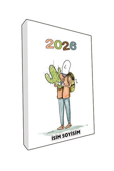 PAKLON Kaktüsle Gezen Adam İsme Özel 2026 Tarihli Ajanda