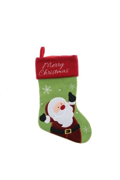 ANTBRO Cizmulita decorativa Craciun Antbro® cu Mos Craciun, verde/ rosu/ alb,...