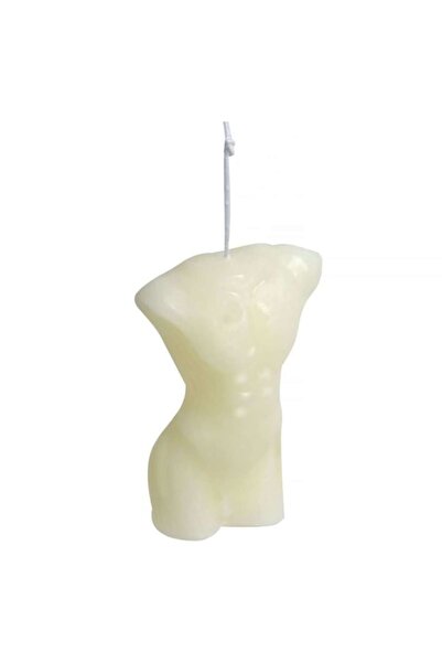 OEM Set of 2 decorative paraffin candles, 11x7 cm, male torso design, 190 g, white