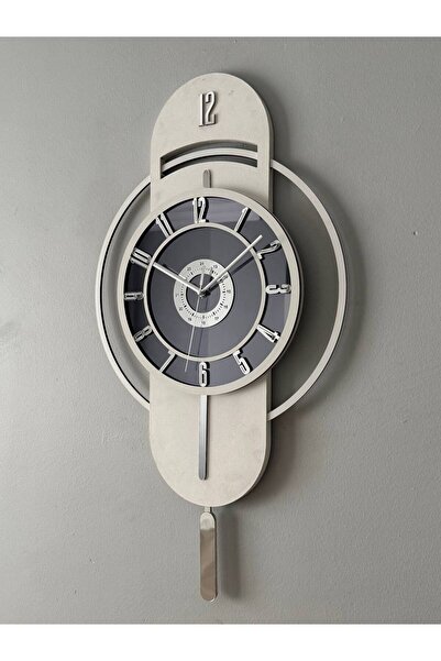 hibiscus Ortası Aynalı Ahşap Duvar Saati – Sessiz Mekanizma, Şık Ev Dekoru (3...