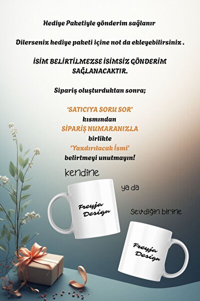 freyja design İsimli Öğretmenler Günü Hediye Kupa Bardak (Kişiye Özel)