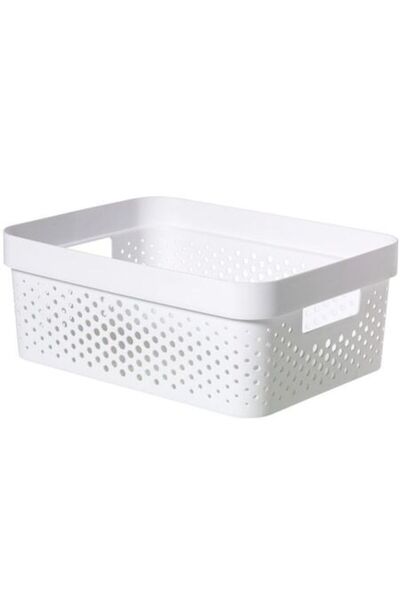 ANTBRO plastic storage box, white, with handles, 11 L, 35.6 x 26.6 x 13.6 cm