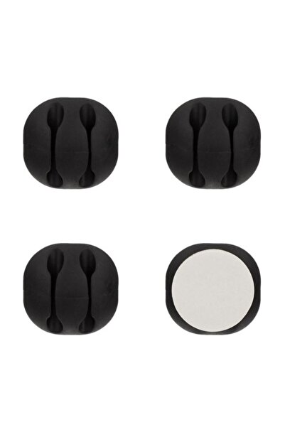 ANTBRO Set of 4 black adhesive cable hooks – cable holder for USB, chargers, headphones