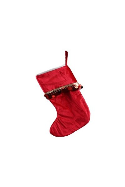 ANTBRO ® Șosetă decorativă roșie de Crăciun, 50 cm