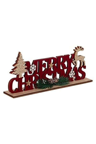 ANTBRO Decorațiune de Crăciun din lemn, „Crăciun fericit” cu căprioare și bra...