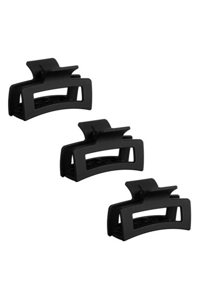 ANTBRO - Set de 3 agrafe de păr negre, mate, texturate, 7 cm