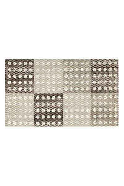 ANTBRO non-slip bath mat with beige/gray pattern, PVC, 80x50 cm