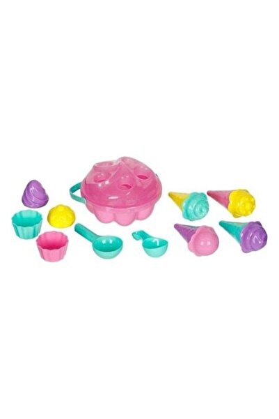 ANTBRO Set Găleată de Plajă (Formă de Tort/Înghețată) Ø18x7cm, 14 Accesorii p...