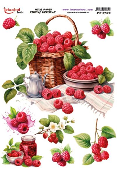 İstanbul Hobi ورق ديكور نحاسي 30×42 سم PT-3786 توت العليق