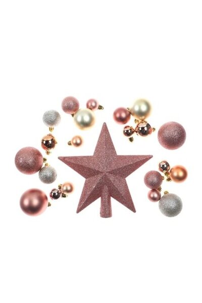 ANTBRO Set de decorațiuni de Crăciun cu 50 de piese – Globuri argintii și aur...