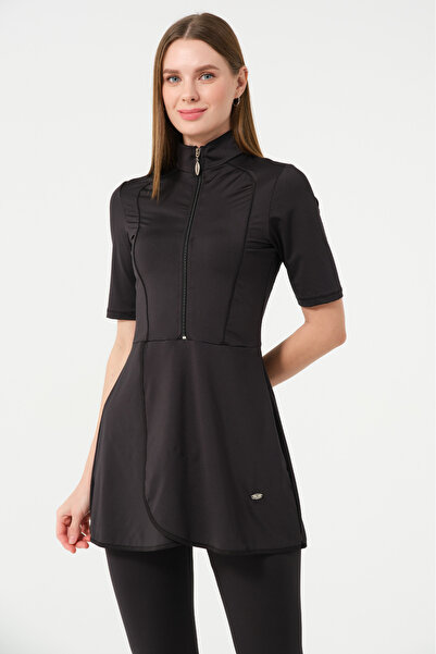 İYİBU Women's Semi-Covered Short-Sleeved Swimsuit Set – 4-Piece Water-Repellent Stretch Fabric