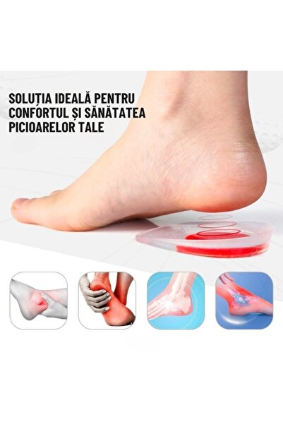 Jumbo Orthopedic gel heel insoles, daily use, for women, size 34-41, Transparent pink