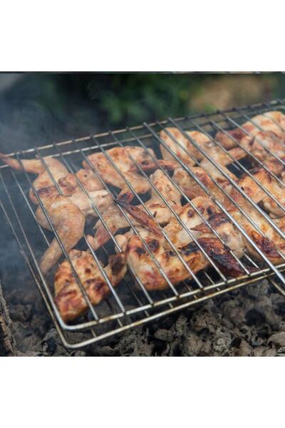 ANTBRO non-stick grill with dense mesh, wooden handle, 40 x 33 cm