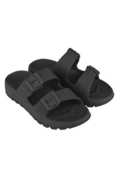 ANTBRO women's black sandals size 39-40, double-buckle summer sandals, comfortable for beach and cas