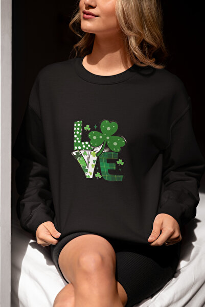 MAGORS سترة رياضية بأكمام طويلة من القطن مطبوع عليها عيد باتريك الأيرلندي