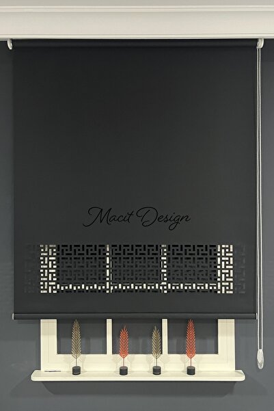 Macit Design Lazer Kesim Siyah Kalın Stor Güneşlik Perde (Dayanıklı Alüminyum...