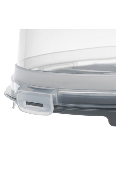 ANTBRO Anthracite Round Cake Carrier (BPA Free) with Transparent Clip Lid, 33.5 x 14.5 cm