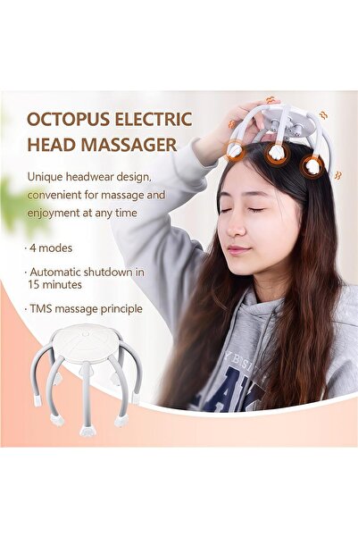 Denx Electric Octopus-Head Scalp Massager XYT-202108 — 8 3D Heads, Automatic Vibration