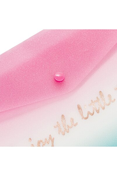 OEM A4 Folder with Pink Ombre Snap and Gold Foil Print "Enjoy the Little Things" 33.5x24 cm