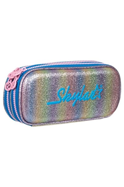 BURRAQ 3D Rainbow Glitter Pencil Case 21x11x6.5 cm
