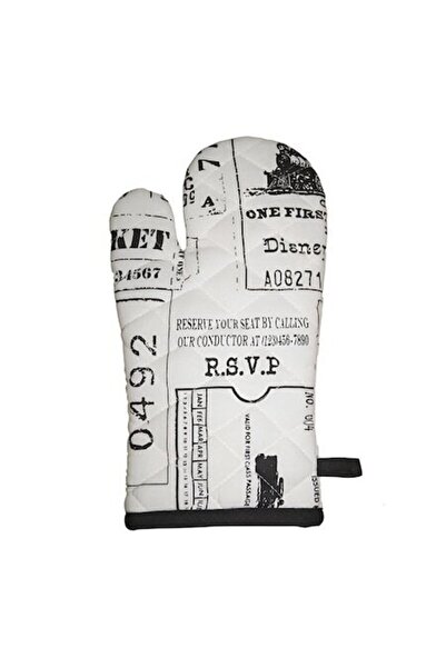 ANTBRO Mănușă de bucătărie ® - bumbac/poliester, design vintage cu text, 18x3...