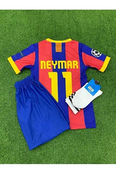 yenteks Neymar JR Bordo 4 Lü Set Çocuk Futbol Forması Forma+Şort (çorap+bilek...
