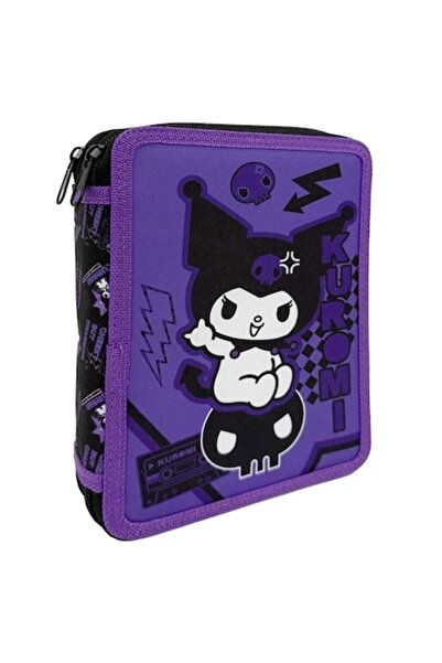 ANTBRO Penar dublu Kuromi violet-negru cu 5 accesorii (15,5×4×21 cm)