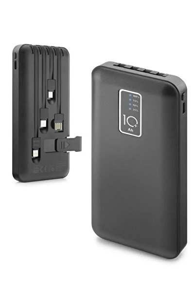 EXENAR 10.000 mAh Kendinden Kablolu Powerbank Telefon Standlı Göstergeli Taşı...