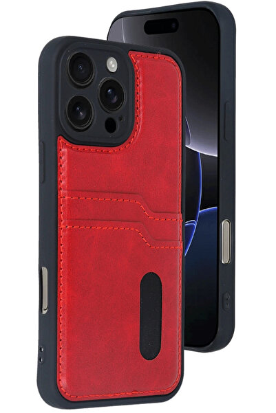 NewFace حافظة جلدية لهاتف آيفون 16 برو من إم تي إكس دي بي إن مع حامل لبطاقات ...