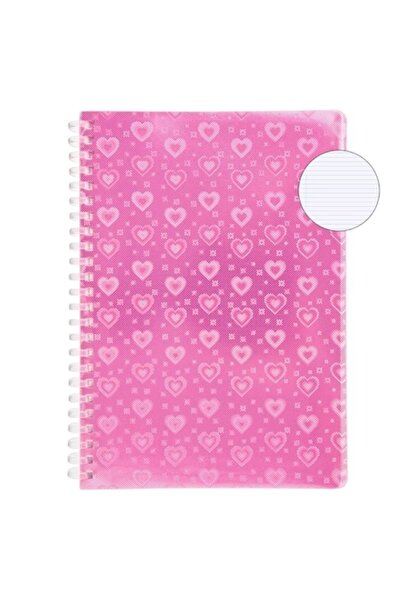 ANTBRO A5 Dictando Notebook with Silicone Heart Cover, 80 Sheets, Spiral