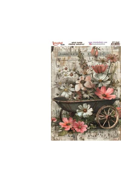 İstanbul Hobi ورق ديكور نحاسي 30×42 سم PT-626 زهور