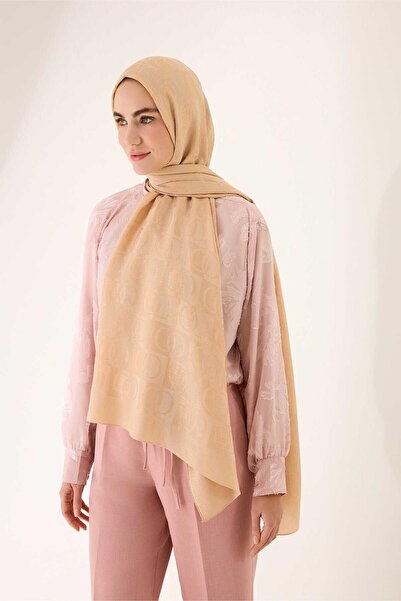 Imannoor Dama Desen Naia Pamuk Şal Camel