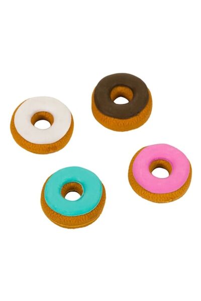 OEM Set de 4 gume de șters 3D Donut, culori asortate, 2,5 cm