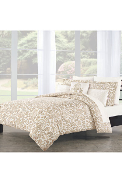 Bee Home Bed and Bath Avery Floral Champagne | 100% Cotton Double 9-Piece Comforter Set | Black friday
