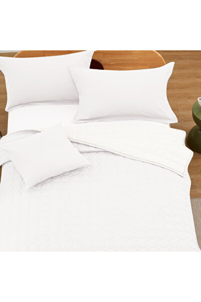 ShinyFlower Cotton Comforter Set for Single Bed 4-Piece Compressed Quilt Soft Microfiber Fabric 220 x 160 cm