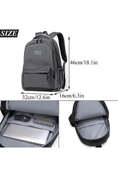 Qiccijoo حقيبة ظهر للسفر للكمبيوتر المحمول مقاس 17 بوصة - حقيبة متينة مضادة للسرقة للجنسين، مناسبة للأعمال والمدرسة