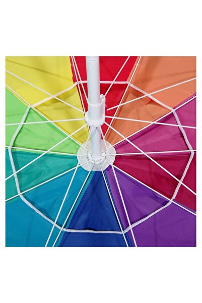 OEM Colorful Windproof Beach Umbrella with Rings & Metal Frame - Ø2.25m