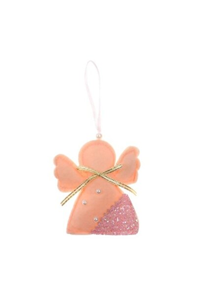 ANTBRO Ornament de Crăciun pentru brad - înger cu perle și fundă, roz, 10 cm