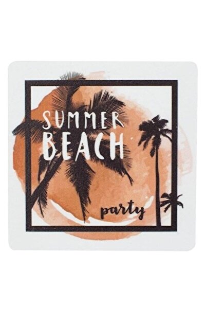 ANTBRO Suport de pahare din lemn „Palmieri Summer Beach”, 11×11 cm – Protecți...