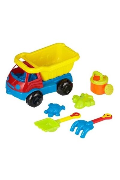 ANTBRO Set de jucării de plajă pentru copii - Camion albastru cu 5 accesorii