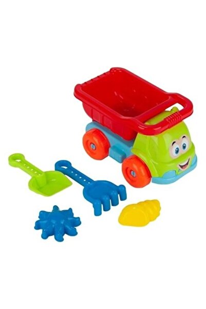ANTBRO Set de jucării de plajă pentru copii – Camion colorat cu 4 accesorii p...
