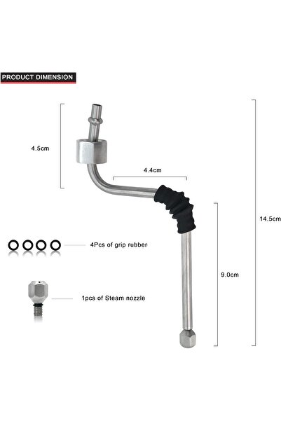 MIBRU Steam Wand - Compatible with DeLonghi EC680/EC685 & Rancilio Dedica, 3-Hole Stainless Steel