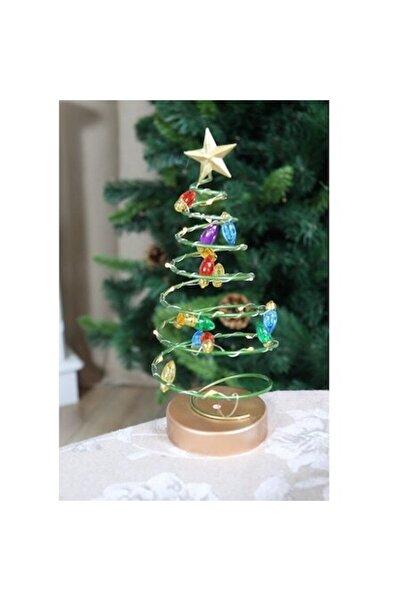 ANTBRO Brad de Crăciun decorativ cu 15 LED-uri, formă de spirală, lumină cald...