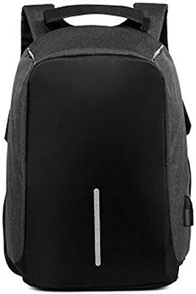 Other حقيبة ظهر للكمبيوتر المحمول للطلاب مع منفذ USB ومضادة للسرقة، لون أسود