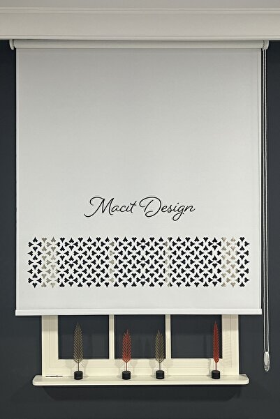 Macit Design Lazer Kesim Beyaz Kalın Stor Güneşlik Perde (Dayanıklı Alüminyum...
