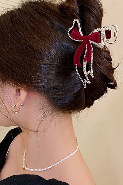 CAŞ DEKORASYON Gold Color Ribbon Model Stone Metal Latch Buckle