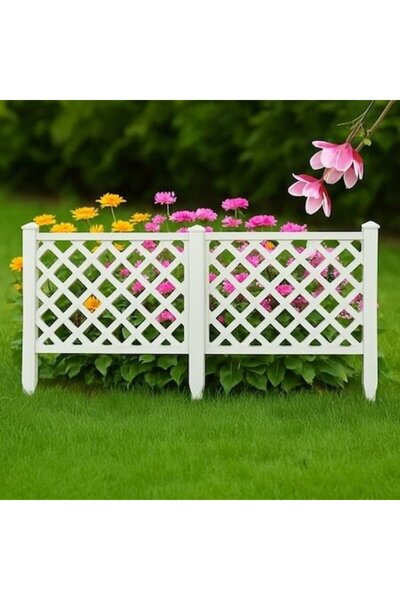 ANTBRO Gard decorativ de grădină din plastic alb 60x37 cm, set de 4