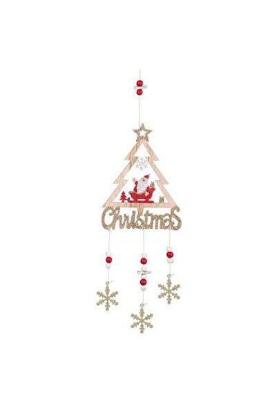 ANTBRO Decorațiune de Crăciun suspendată - Brad perforat din lemn cu Moș Crăc...
